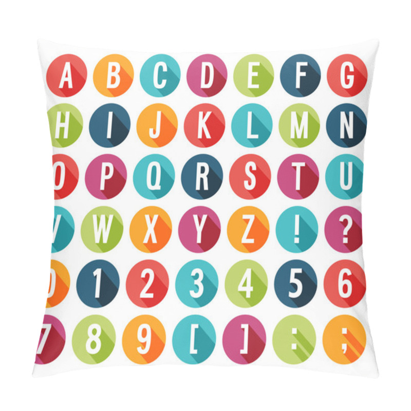 Personality  Flat Icons Alphabet. Pillow Covers