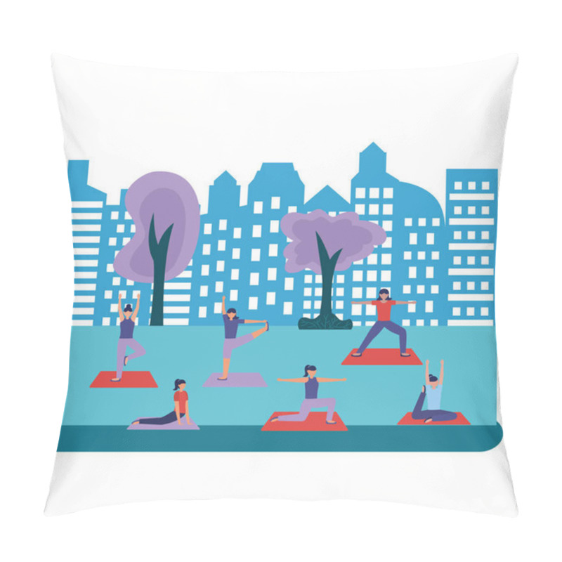 Personality  Girls Doing Yoga Pose Vector Design Pillow Covers