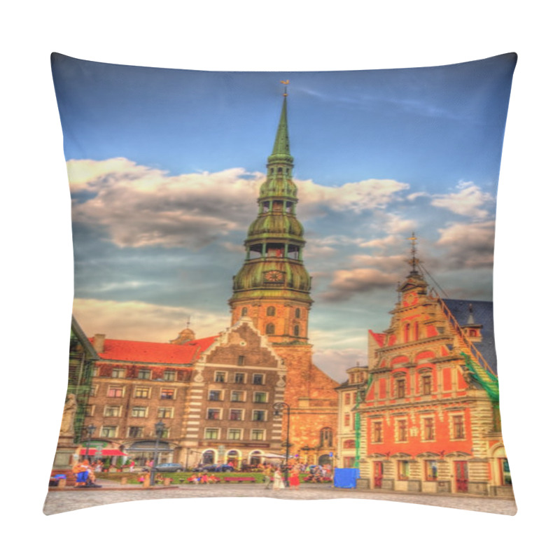 Personality  View Of St. Peter Church In Riga, Latvia Pillow Covers