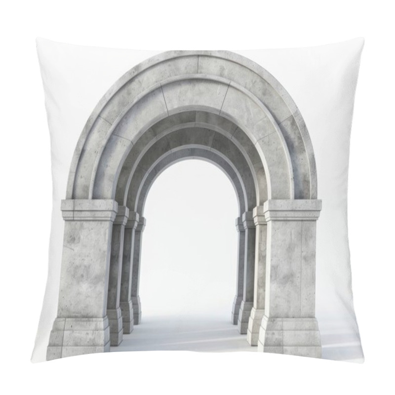 Personality  A Series Of Elegant, Arched Stone Structures Creating A Majestic Passageway. Pillow Covers