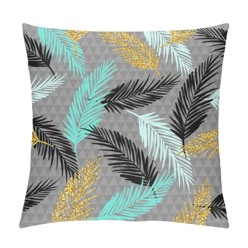 Personality  Seamless Exotic Pattern With Palm Leaf Silhouettes. Pillow Covers