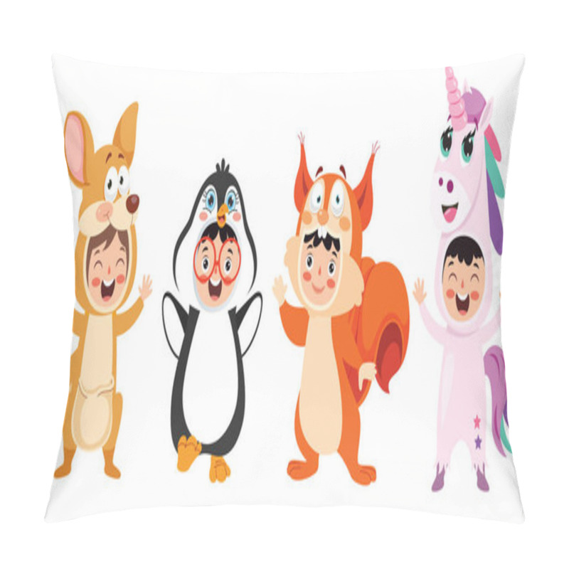 Personality  Funny Children Waering Animal Costumes Pillow Covers