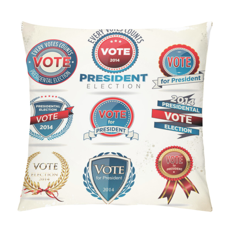 Personality  Election Badges And Labels Pillow Covers