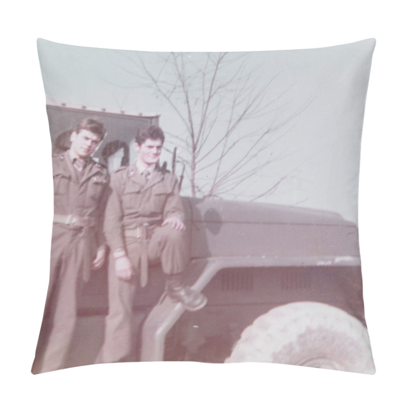 Personality  Torino,italy May 10 1980:portrait Of Soldiers In The 80s Pillow Covers