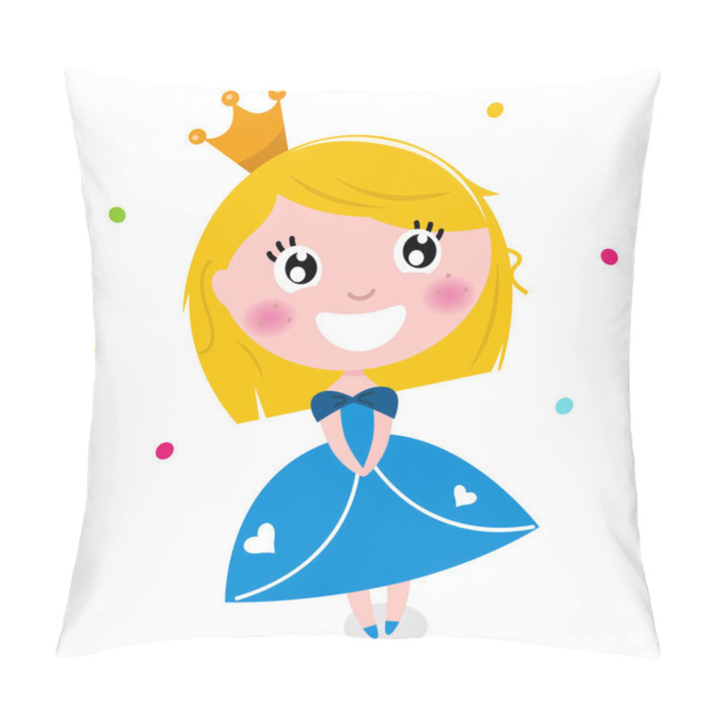 Personality  Cute Little Cartoon Princess Isolated On White Pillow Covers