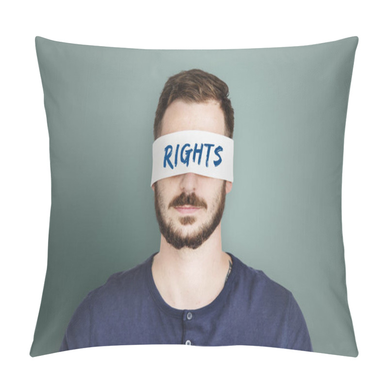 Personality  Man With Covered Eyes.  Pillow Covers