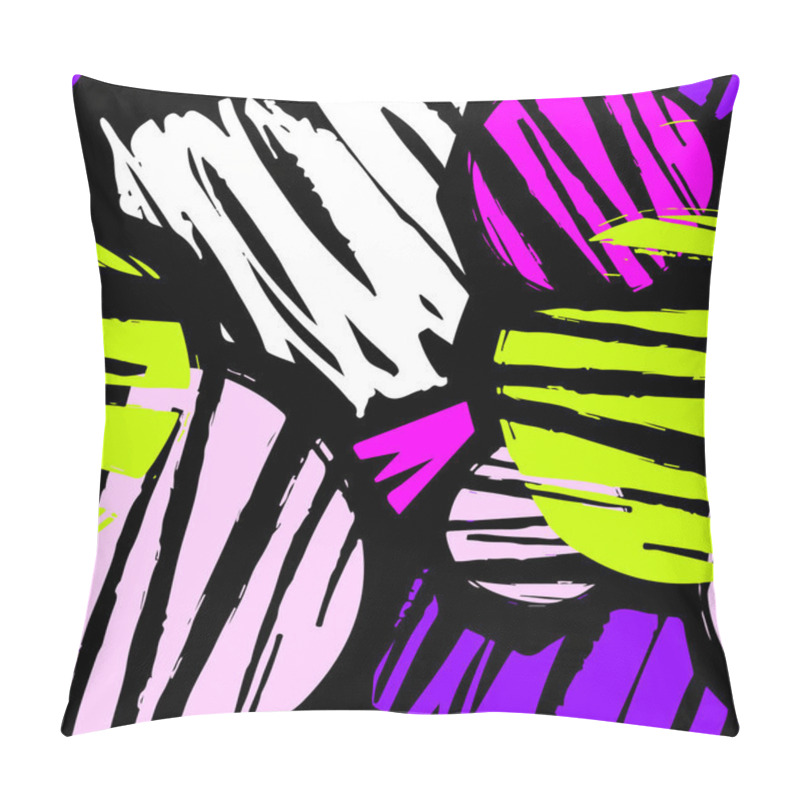 Personality  Seamless Repeating Textile Ink Brush Strokes Pattern In Doodle G Pillow Covers