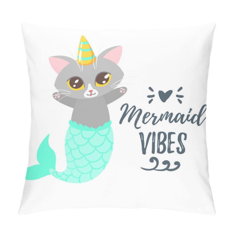 Personality  Cute Cat With Unicorn Horn Pillow Covers