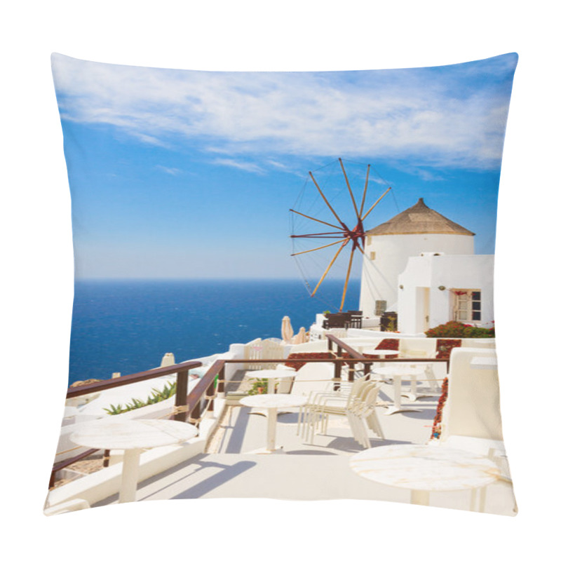 Personality  Oia, Traditional Greek Village Pillow Covers