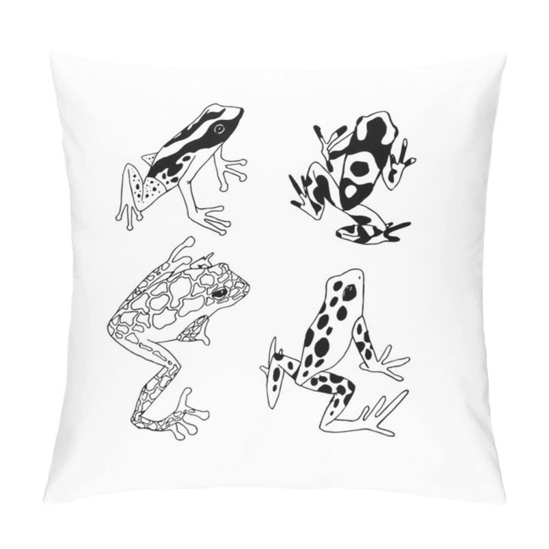 Personality  Line Art Tropical Frogs Pillow Covers