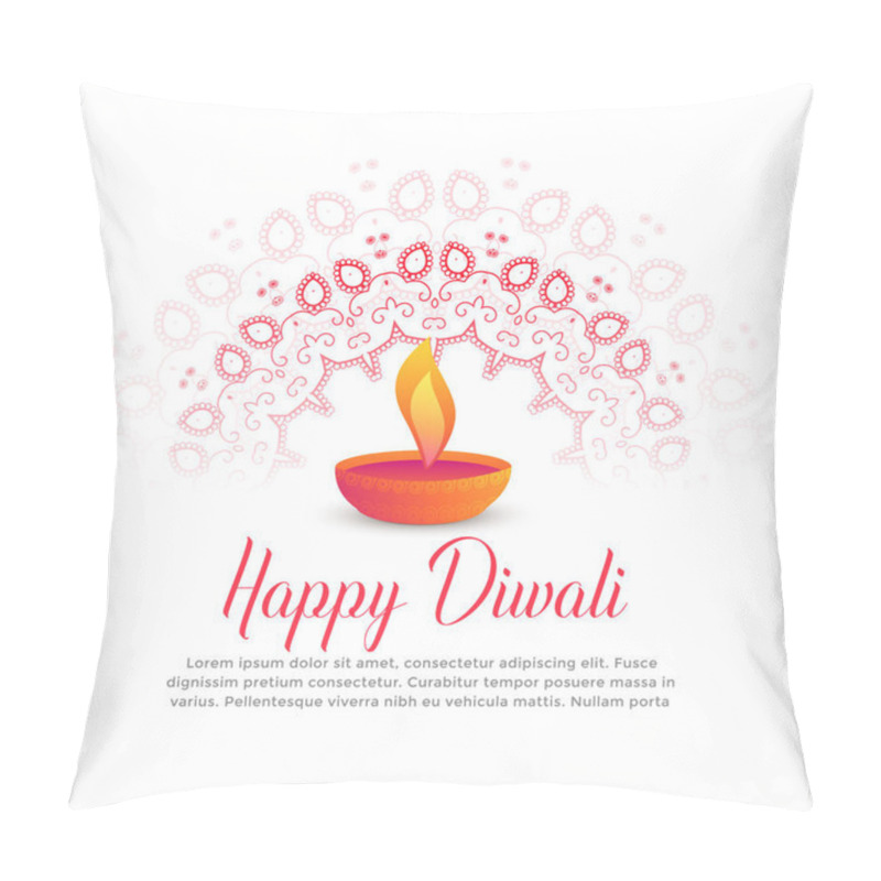 Personality  Diwali Festival Burning Diya And Mandala Art Pillow Covers