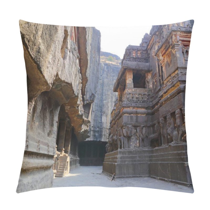 Personality  Temple Of Ellora Caves, The Rock-cut Temples, AURANGABAD, MAHARASHTRA In Central India  Pillow Covers