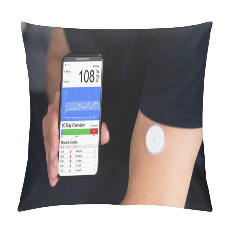 Personality  Continuous Glucose Monitor Blood Sugar Test Smart Phone App Pillow Covers