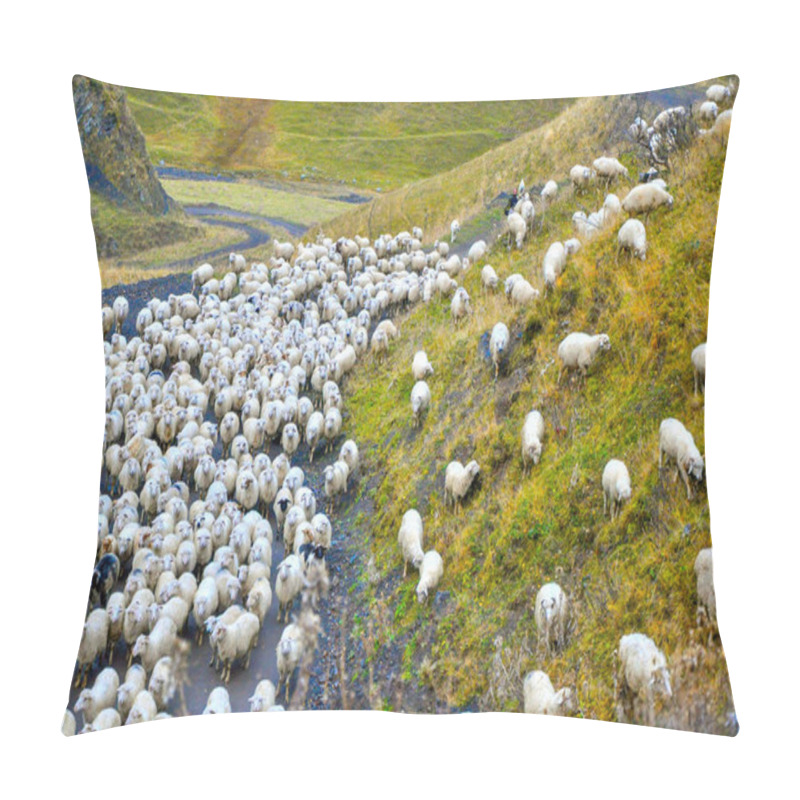 Personality  Sheep Going Along The Mountain Road Pillow Covers