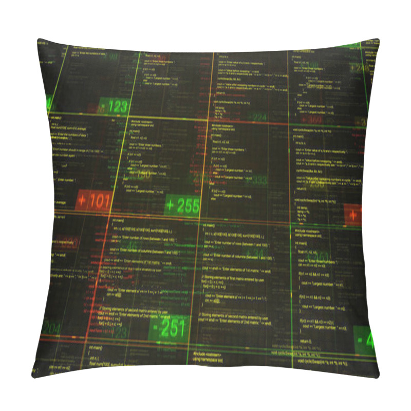 Personality  Hacking Activities On Computer Black Screen. Animation. Cybercrime Network Activities With Hacker Terminal Lines On Black Background, Seamless Loop. Pillow Covers