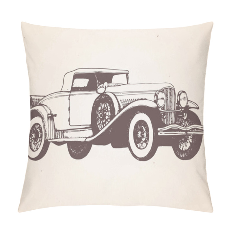 Personality  Hand Drawn Retro Car. Pillow Covers