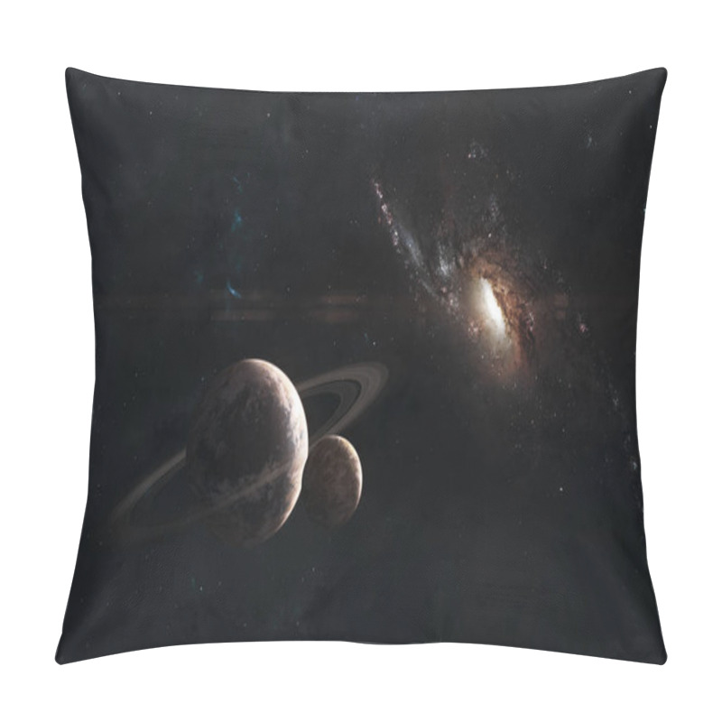 Personality  Red Spiral Galaxy, Planets Somewhere In Deep Space Pillow Covers