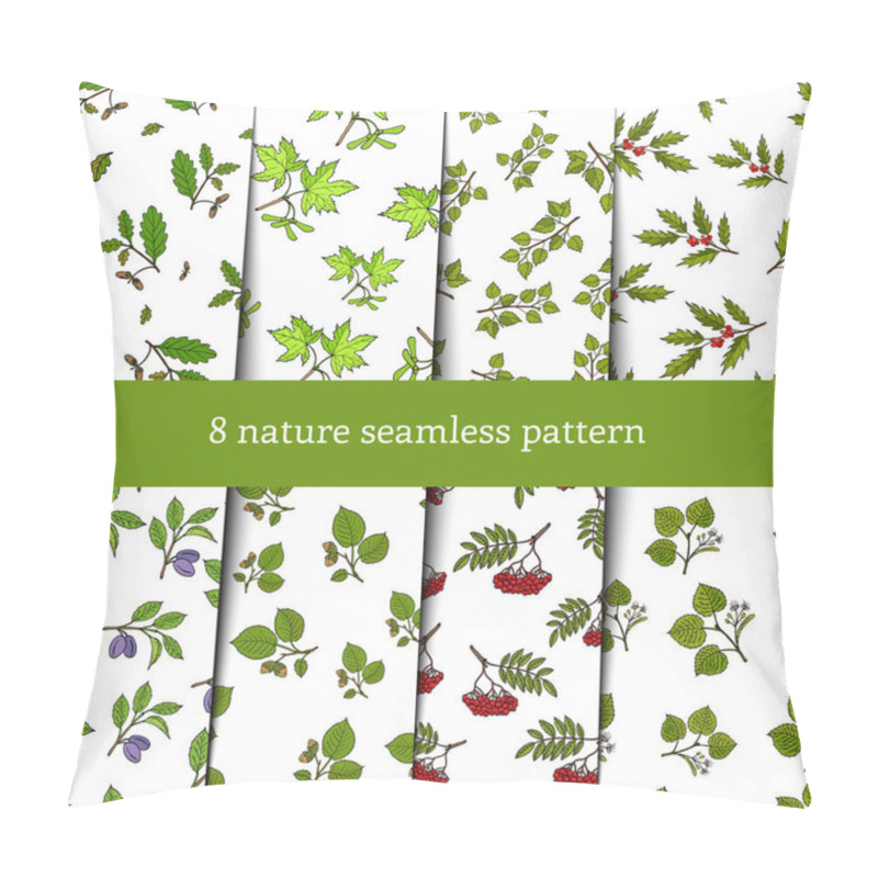 Personality  Set Of Seamless Pattern With Tree Branches Pillow Covers