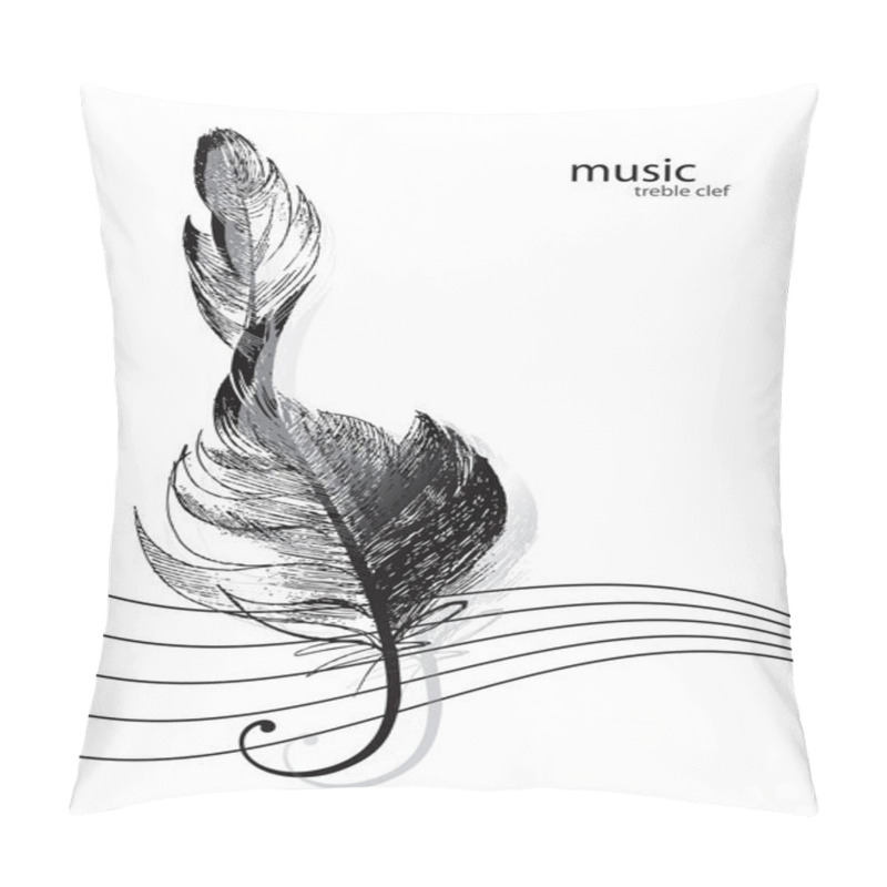 Personality  Treble Clef In The Form Of The Bird Pillow Covers