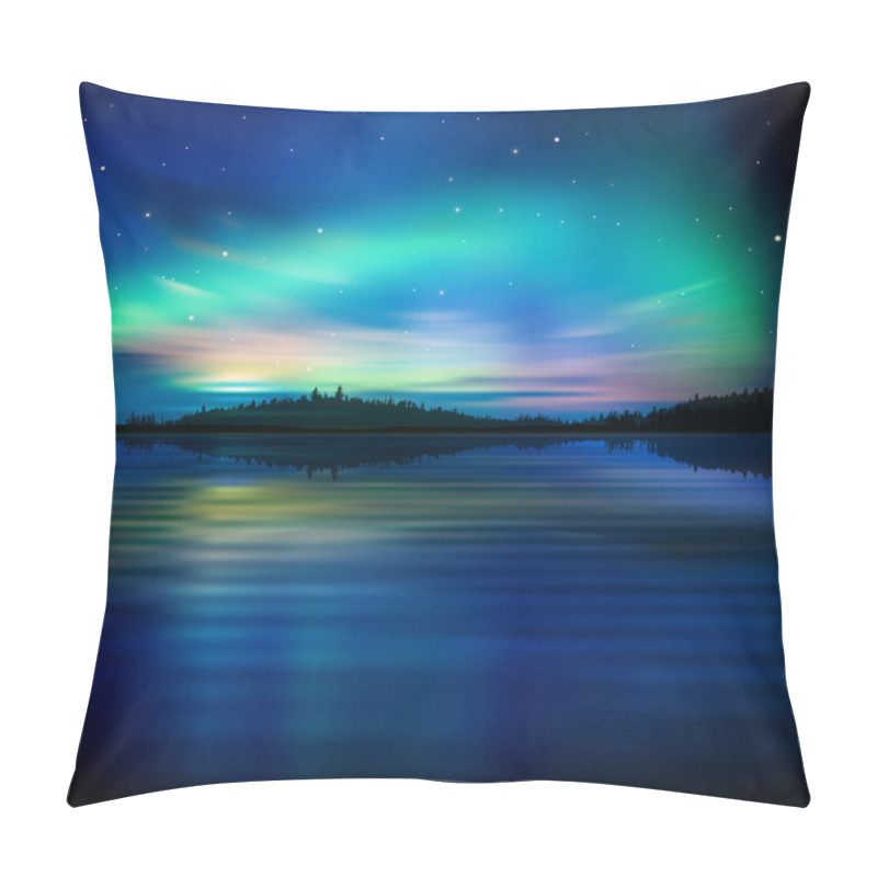 Personality  Abstract Background With Forest Lake And Sunrise Pillow Covers