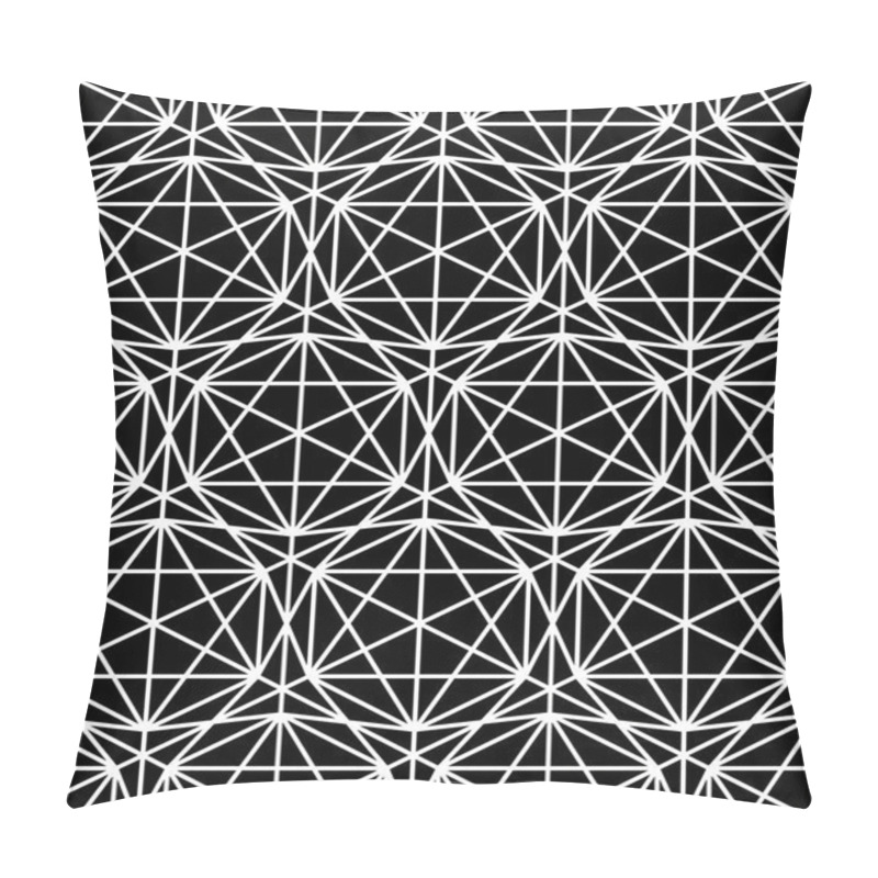 Personality  Vector Modern Seamless  Sacred Geometry Pattern Grid, Black And White Abstract Geometric Background, Pillow Print, Monochrome Retro Texture, Hipster Fashion Design Pillow Covers