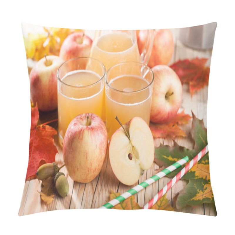 Personality  Apple Juice, Apples And Maple Leaves Pillow Covers