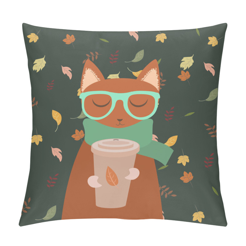 Personality  Satisfied Autumn Cat Pillow Covers