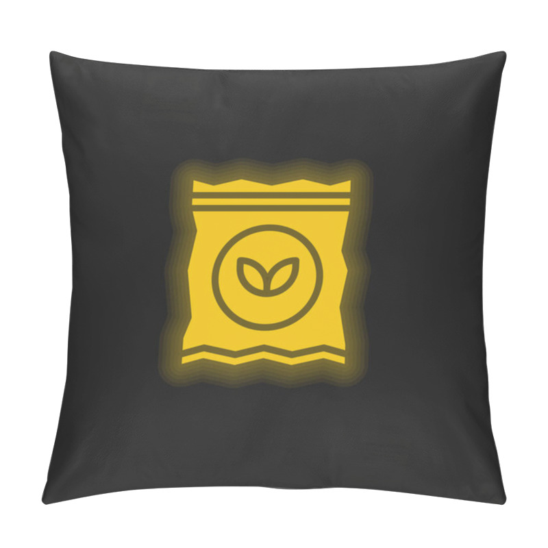 Personality  Bag Yellow Glowing Neon Icon Pillow Covers