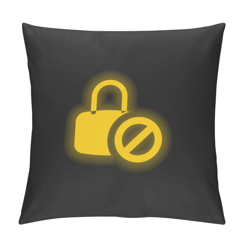 Personality  Blocked Yellow Glowing Neon Icon Pillow Covers