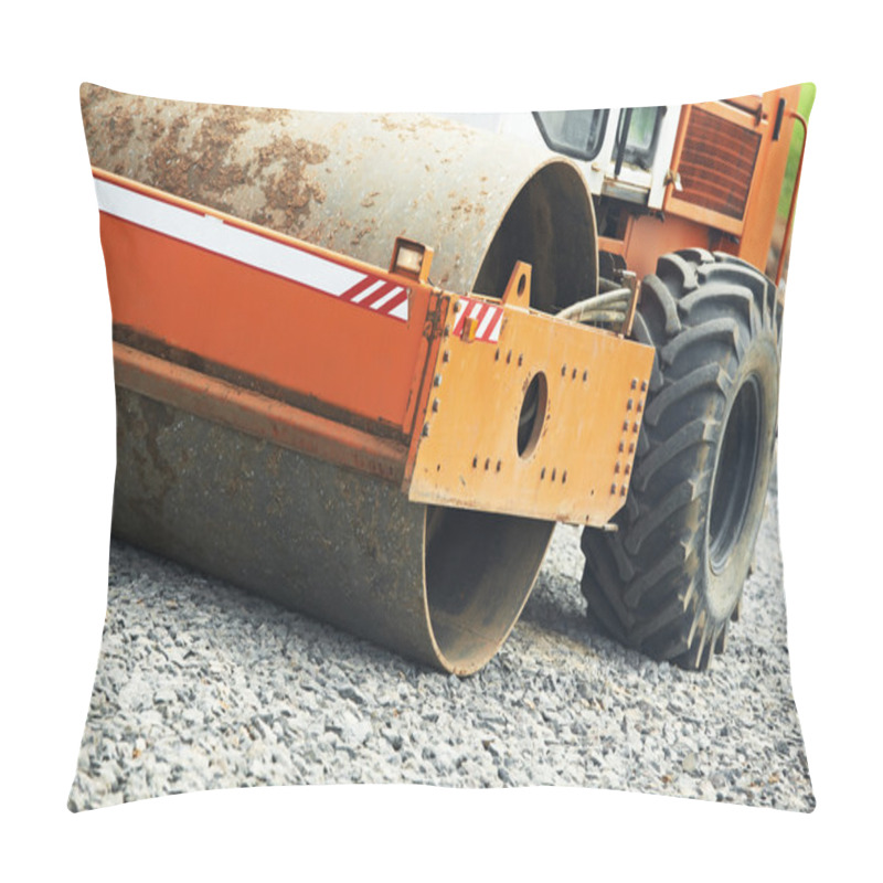 Personality  Compactor Roller At Road Work Pillow Covers