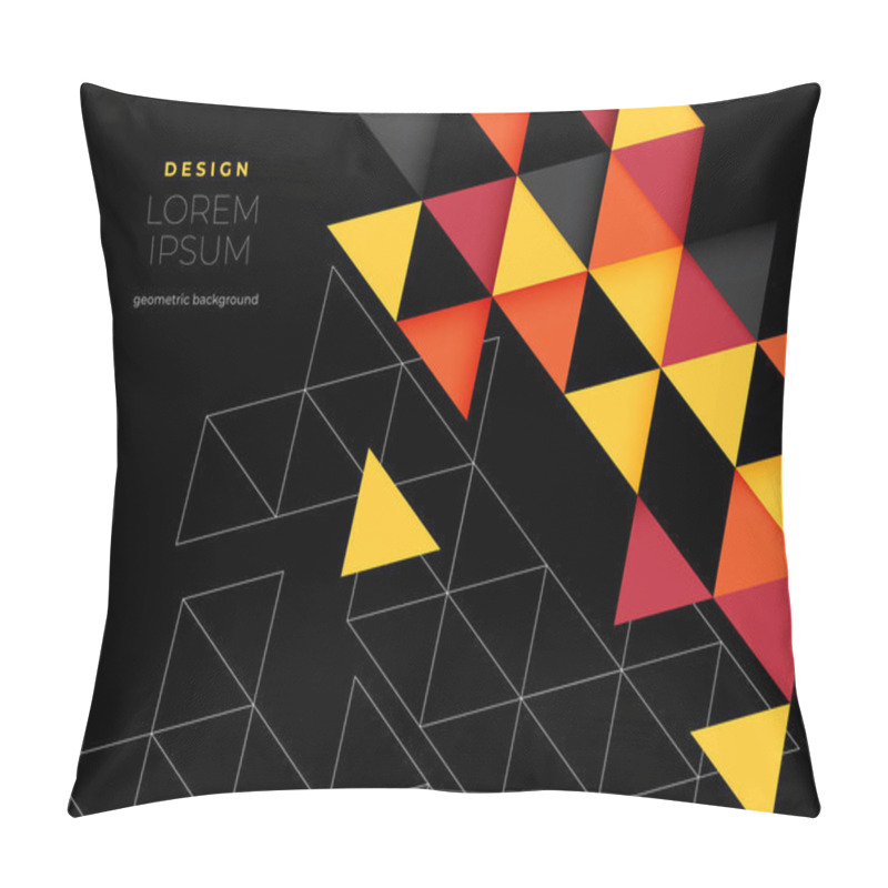 Personality  Abstract Geometric Composition Forms Modern Background With Decorative Triangles And Patterns Backdrop Vector Illustration Set Pillow Covers