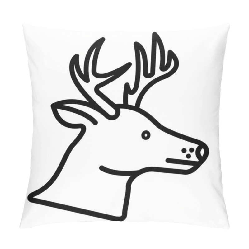 Personality  Deer Vector Icon, Lineal Style Icon, From Animal Head Icons Collection, Isolated On White Background Pillow Covers