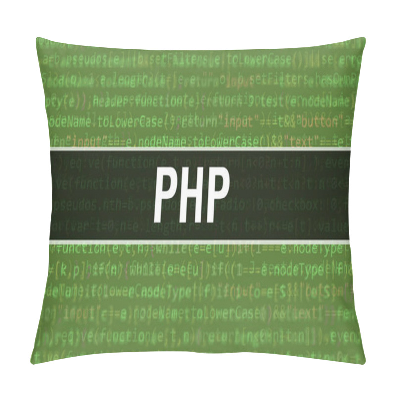 Personality  PHP With Binary Code Digital Technology Background. Abstract Background With Program Code And PHP. Programming And Coding Technology Background. PHP With Program Listin Pillow Covers