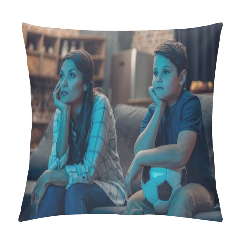 Personality  Bored Family Watching Soccer Pillow Covers