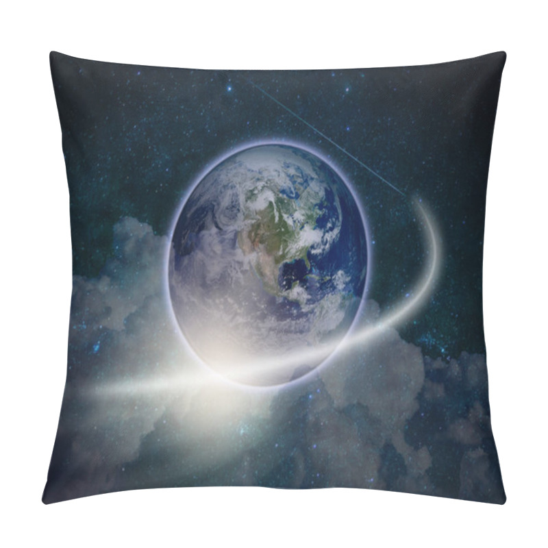 Personality  Blue Planet Over The Beautiful Space  Pillow Covers