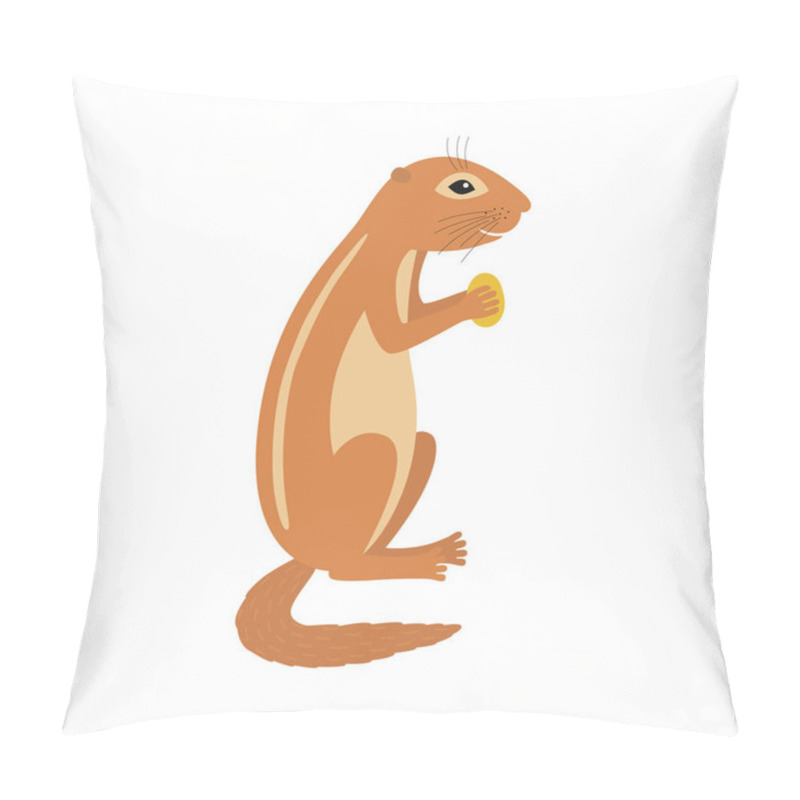 Personality  Xerus African Ground Squirrel Holding Nut Animal Cartoon Character Pillow Covers