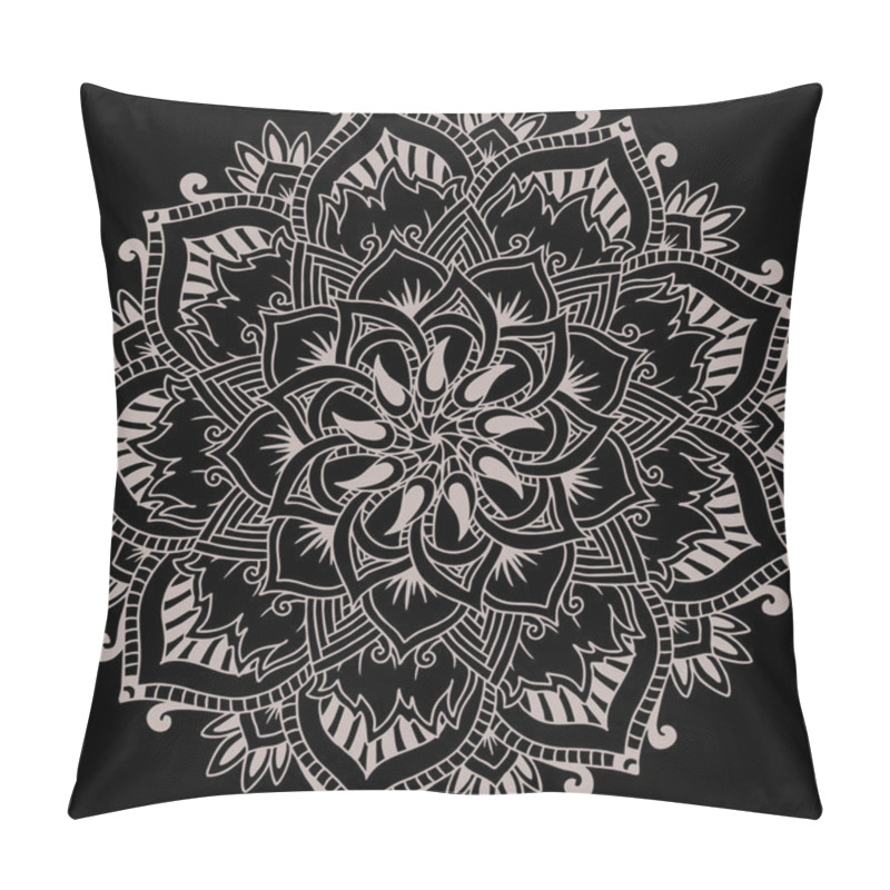 Personality  Mandala Ethnic Decorative Element, Hand Drawing Background Pillow Covers