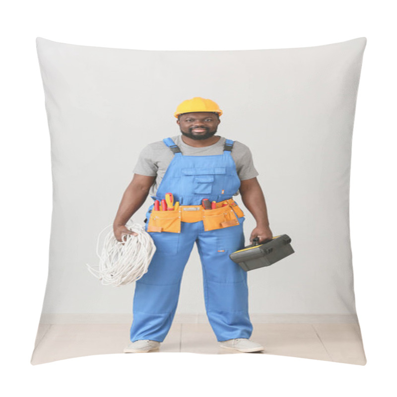 Personality  African-American Electrician Near Light Wall Pillow Covers