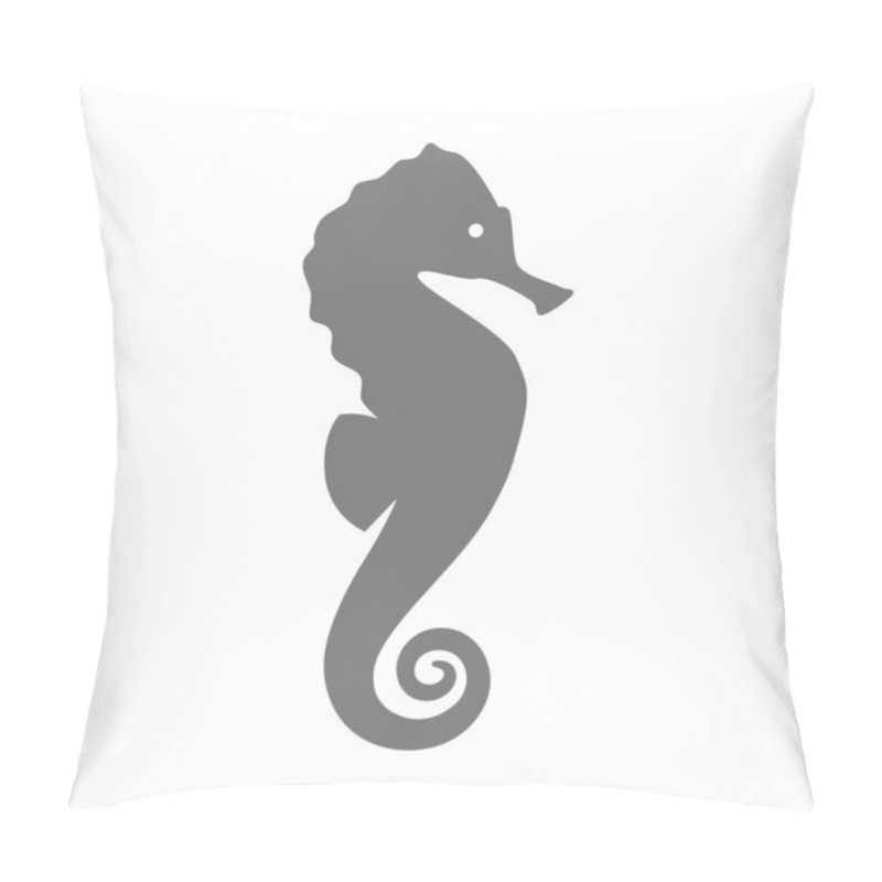 Personality  Seahorse Simple Silhouette Icon. Sea Horse, Marine Life Symbol. Pillow Covers