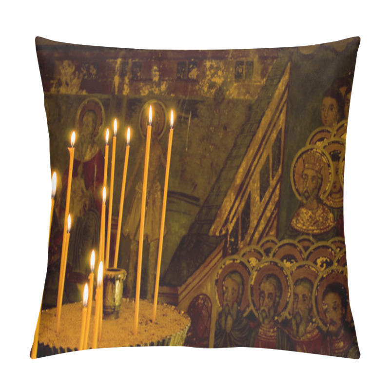 Personality  Icon Paintings In Monastery Interior Pillow Covers