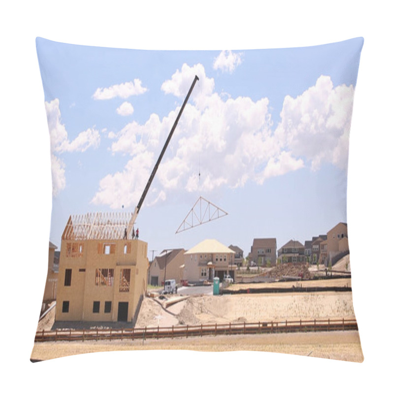 Personality  New Construction Of Suburban Neighborhood. Pillow Covers