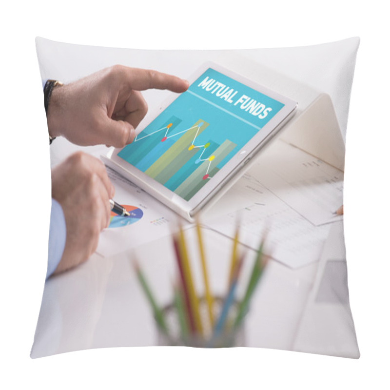 Personality  Businessman Working On Tablet Pillow Covers