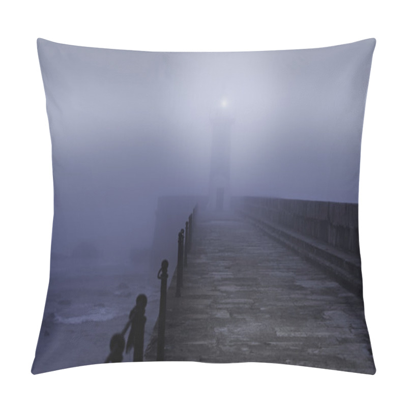 Personality  Lighthouse In A Foggy Night Pillow Covers