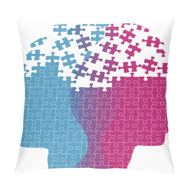 Personality  Man Woman Faces Mind Thought Problem Puzzle Pillow Covers