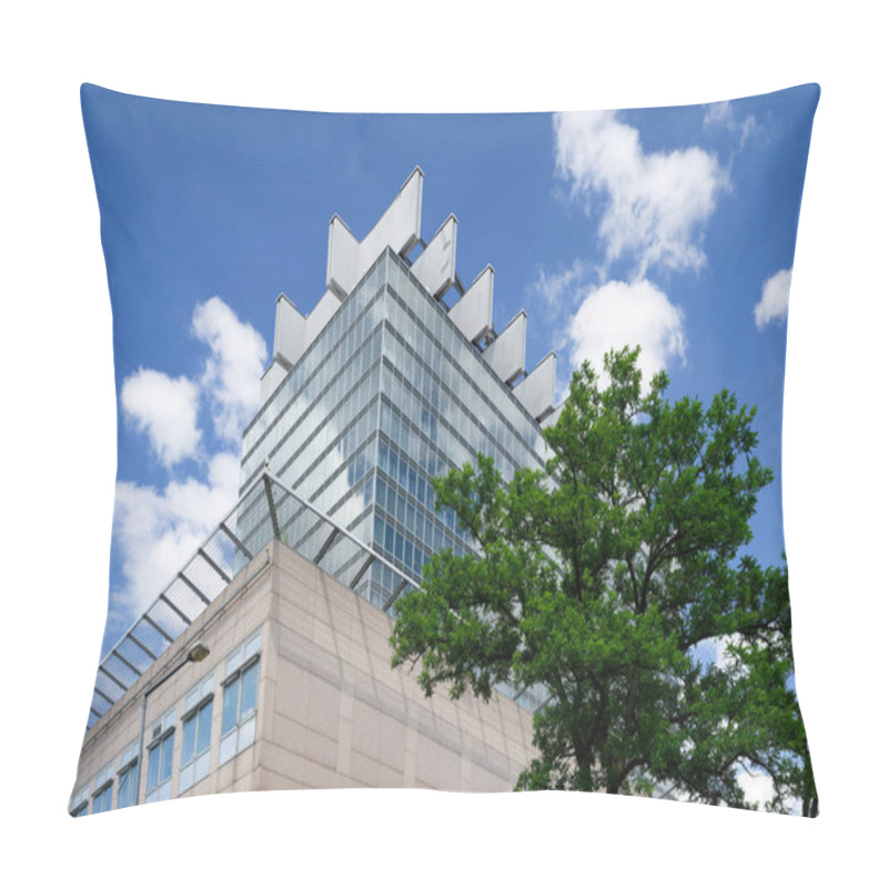 Personality  Ward Building Of The University Hospital Cologne In Front Of A Blue Sky With Clouds Pillow Covers