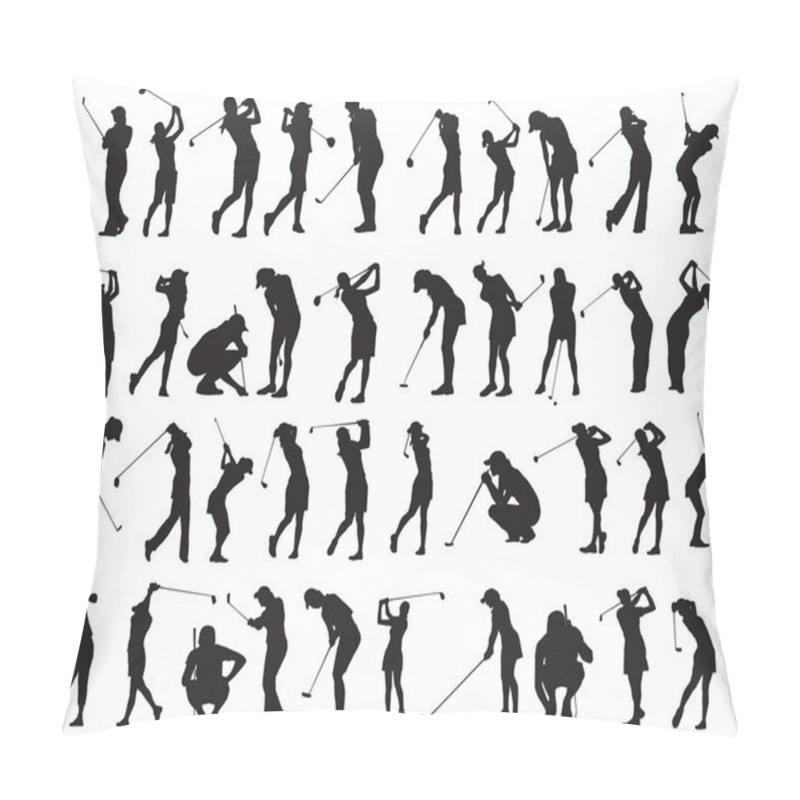 Personality  40 Female Golf Poses Silhouette Pillow Covers