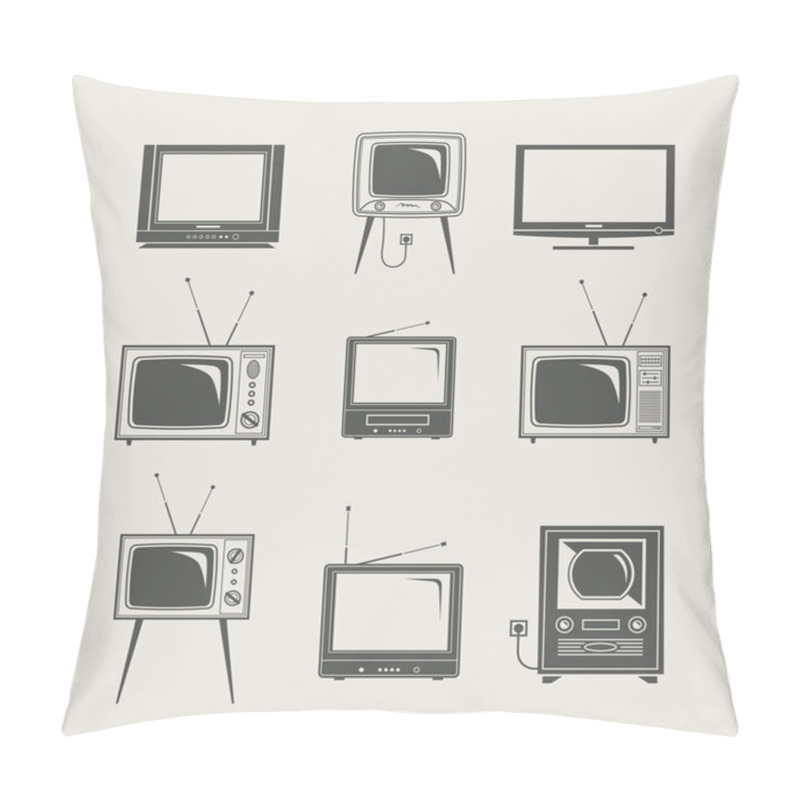 Personality  Tv Set Icon Pillow Covers