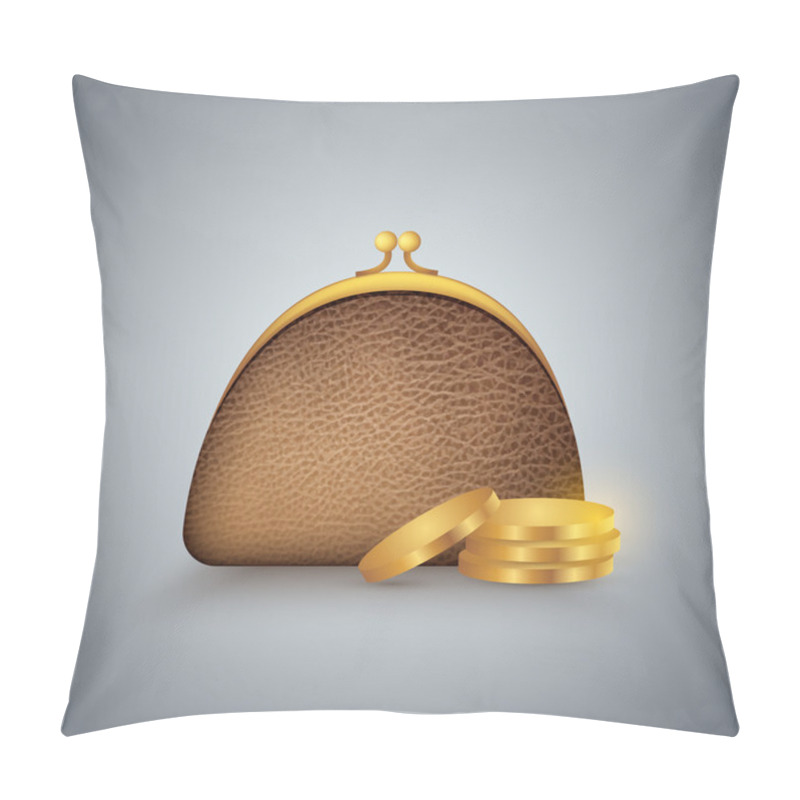 Personality  Purse And Coins, Vector Pillow Covers