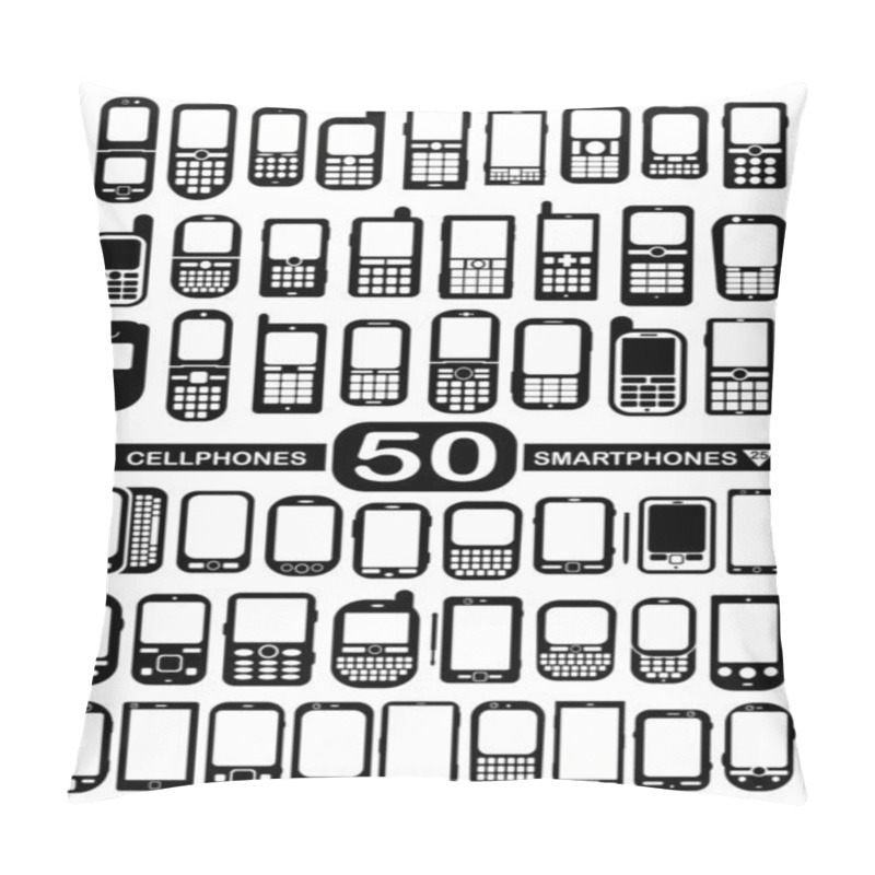 Personality  50 Vector Cellphones And Smartphones Pillow Covers