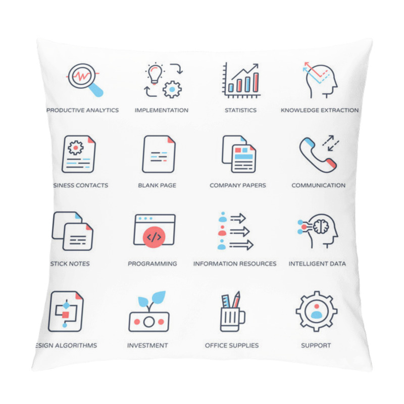 Personality  Business And Finance Filled Line Icons, Stroked - Vectors Pillow Covers